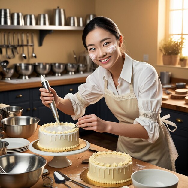 PSD des jeunes femmes qui se moquent du gâteau.