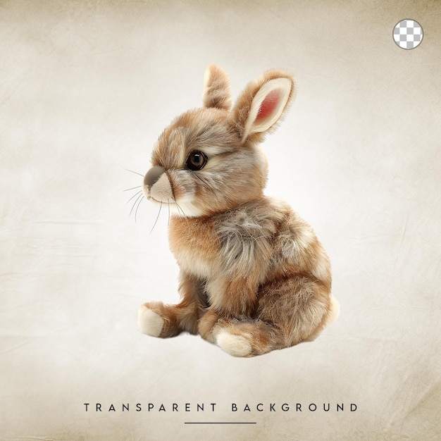 Joli jouet de lapin isolé sur un fond transparent