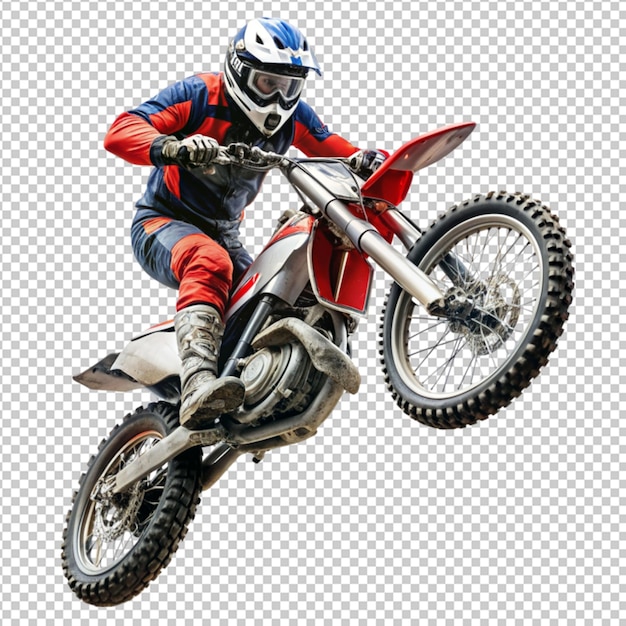 Jumping rider montando o motocross