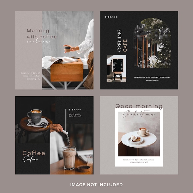 Kaffee-Instagram-Post-Set Premium Psd