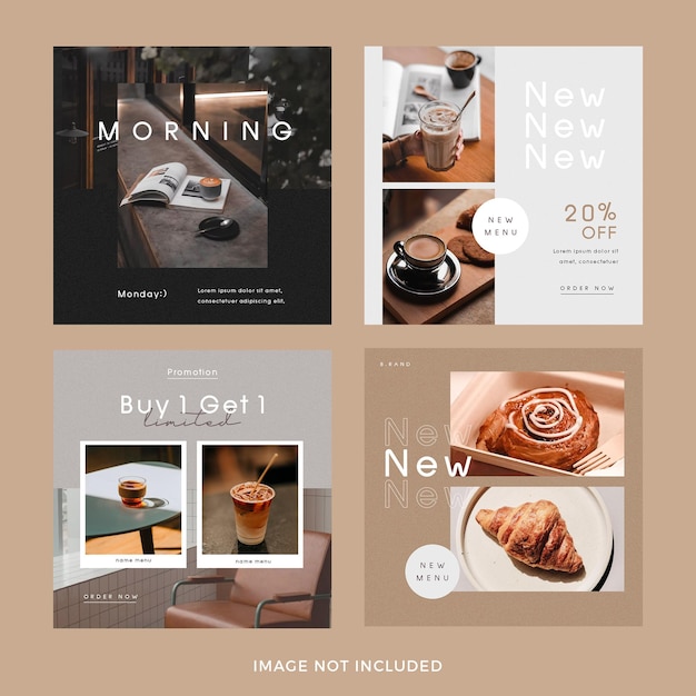 Kaffee-Instagram-Post-Set Premium Psd