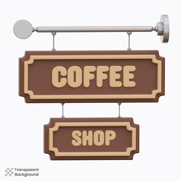 PSD kaffeeschilder in 3d-illustration