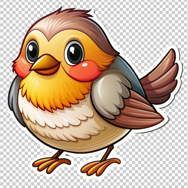 PSD kleiner vogel, tier, zeichentrickfilm-aufkleber