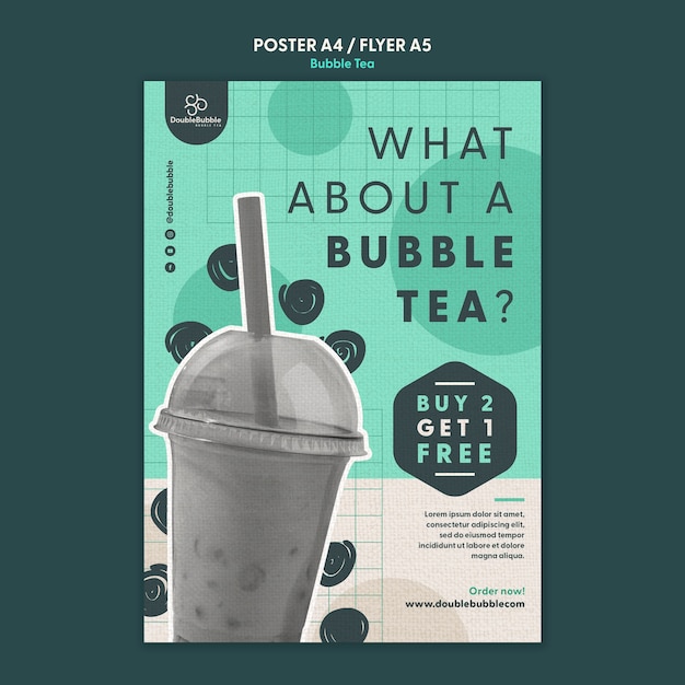 Köstliche Bubble Tea-Plakatvorlage