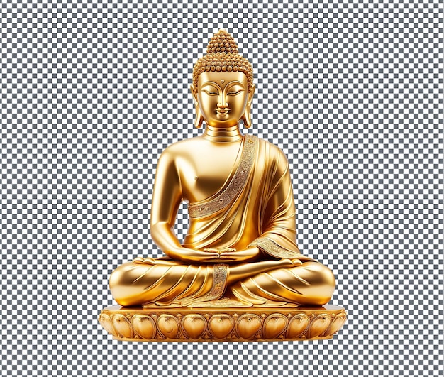 PSD kostbare goldene buddha-wanddeckel, isoliert auf durchsichtigem hintergrund