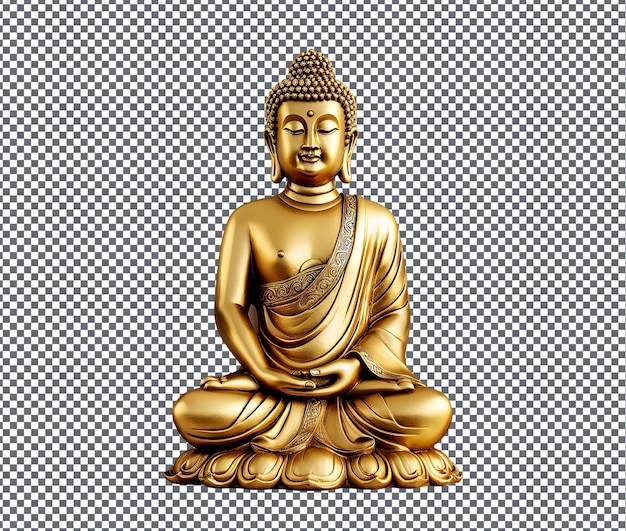 Kostbare Goldene Buddha-Wanddeckel, isoliert auf durchsichtigem Hintergrund