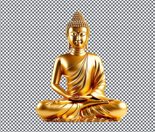 Kostbare Goldene Buddha-Wanddeckel, isoliert auf durchsichtigem Hintergrund