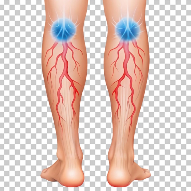 PSD krampfadern, schwellung, schmerzen in den beinen, umriss-symbol auf durchsichtigem hintergrund