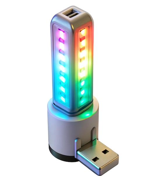 PSD lampe à led usb isolée sur fond blanc