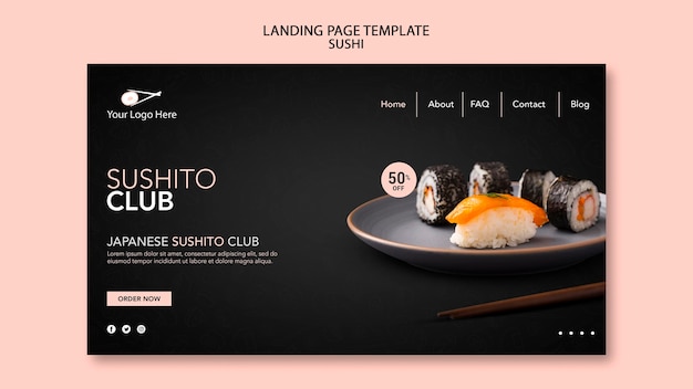 Landingpage der Sushi-Restaurantvorlage