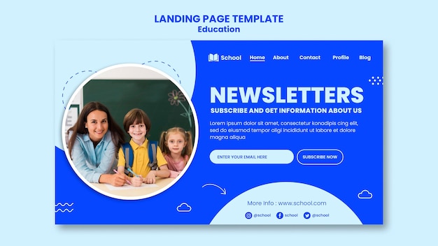 Landingpage für Bildungsnewsletter