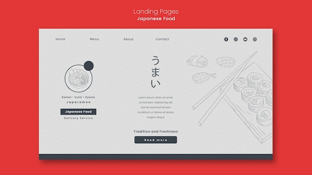 Landingpage-Vorlage für japanisches Restaurant