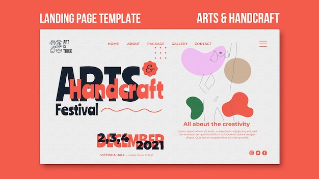 Landingpage-Vorlage für Kunsthandwerksfestival