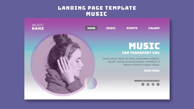 Landingpage-Vorlage für Musikerlebnisse