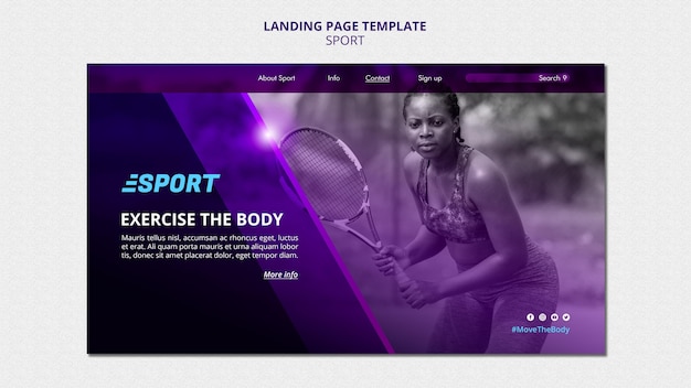 Landingpage-Vorlage für sportliche Aktivitäten