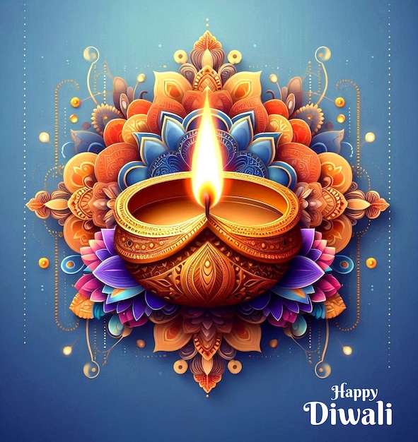 PSD lebendiges diwali diya lantern kreatives grafikdesign für das indische lichtfestival