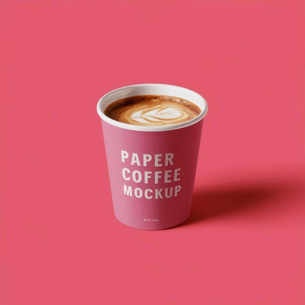 Leere Kaffeekuppe aus biologisch abbaubarem braunen Papier auf weißem Hintergrund