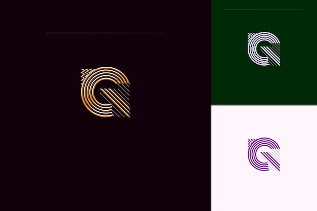 Letra Q com estilo de design de logotipo abstrato com Q em forma de natureza Coleções de vetores abstratos