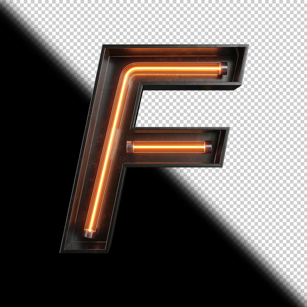 Lettera di luce al neon F