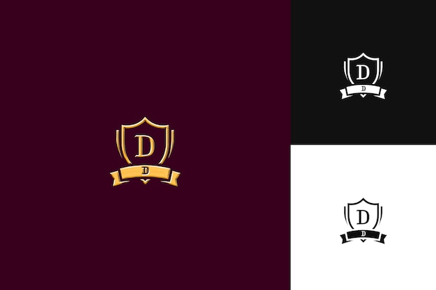 PSD la lettre d avec l'insigne le style de conception du logo avec le d en forme de b illustration designes vectoriels du logo