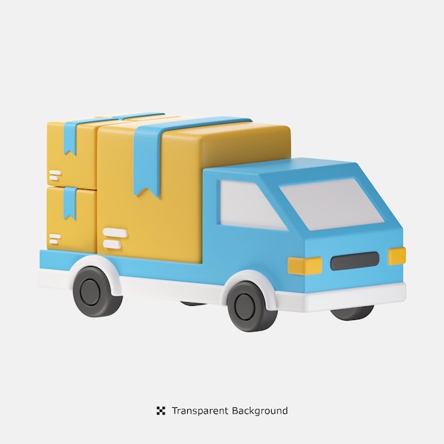 PSD lieferwagen 3d-icon-darstellung