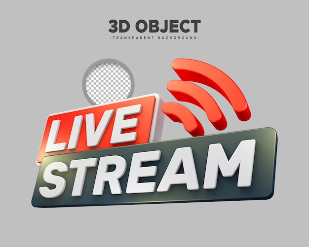 PSD live-stream 3d-schaltfläche