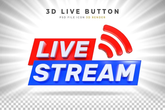 PSD live-streaming 3d-abzeichen isoliert