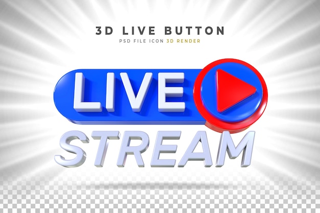 Live-Streaming 3D-Abzeichen isoliert