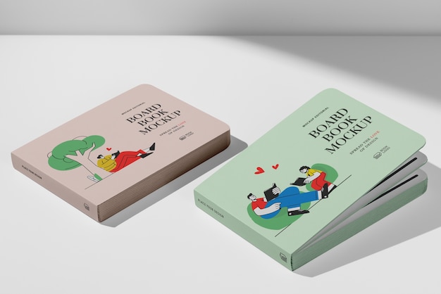 PSD livre cartonné pour enfants avec illustrations