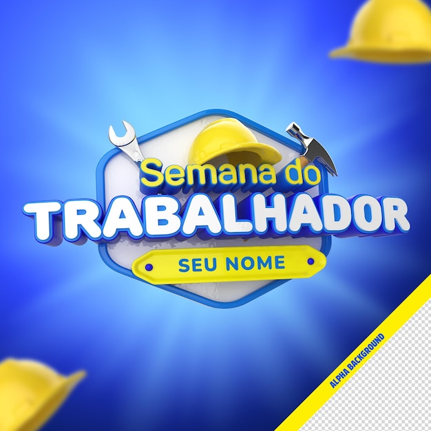 Logo 3d Dia do Trabalhador Dia do Trabalhador