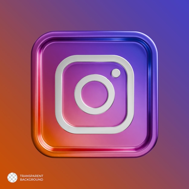 Le logo 3D d'Instagram est en métal.