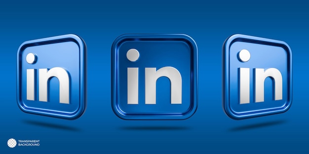 PSD le logo 3d de linkedin est en métal.