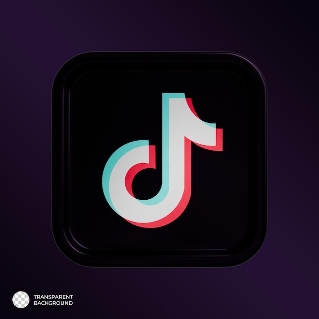 Le logo 3D de Tiktok est métallique