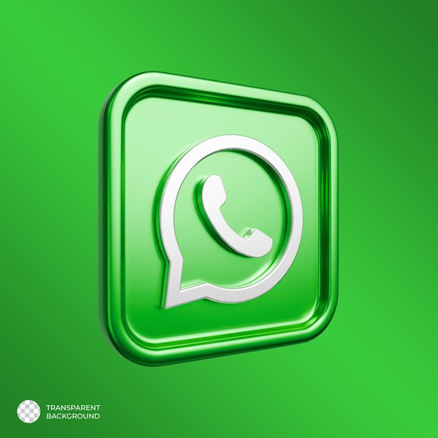 Le logo 3D de Whatsapp est métallique