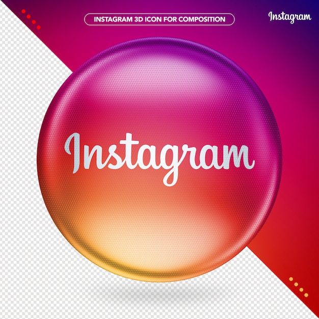 PSD logo coloré 3d instagram