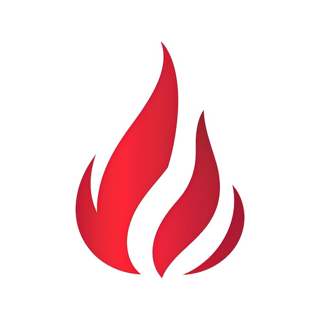 PSD logo de flamme simple rouge isolé sur fond transparent ou blanc