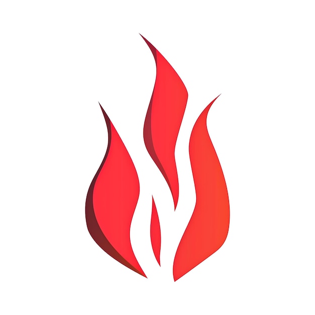 PSD logo de flamme simple rouge isolé sur fond transparent ou blanc