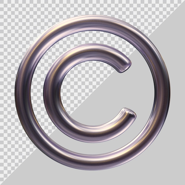 PSD logo d'icône de droit d'auteur avec un style moderne 3d