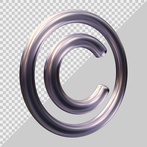 PSD logo d'icône de droit d'auteur avec un style moderne 3d