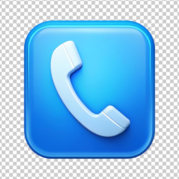 PSD logo de l'icône du téléphone avec un png de style moderne 3d