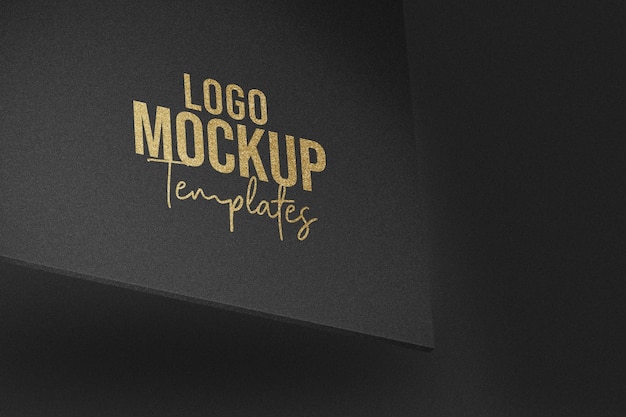 Logo-Mockup-Vorlage-Design auf schwarzem Hintergrund PSD