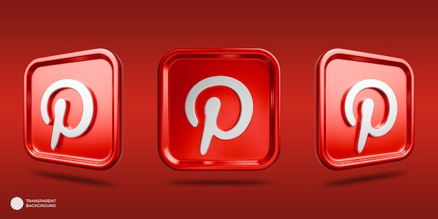 PSD logotipo 3d metálico do pinterest