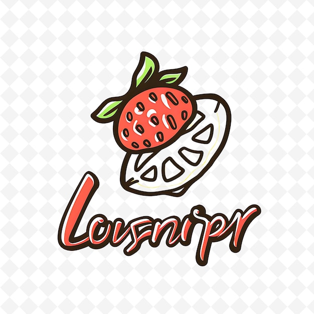 PSD logotipo de lemonada de rhubarb de morango com designs de bebidas tropicais inspiradas em morango e rhubarb png