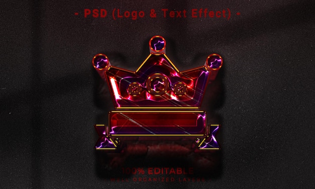 Logotipo editável 3D e modelo de estilo de efeito de texto com fundo abstrato escuro