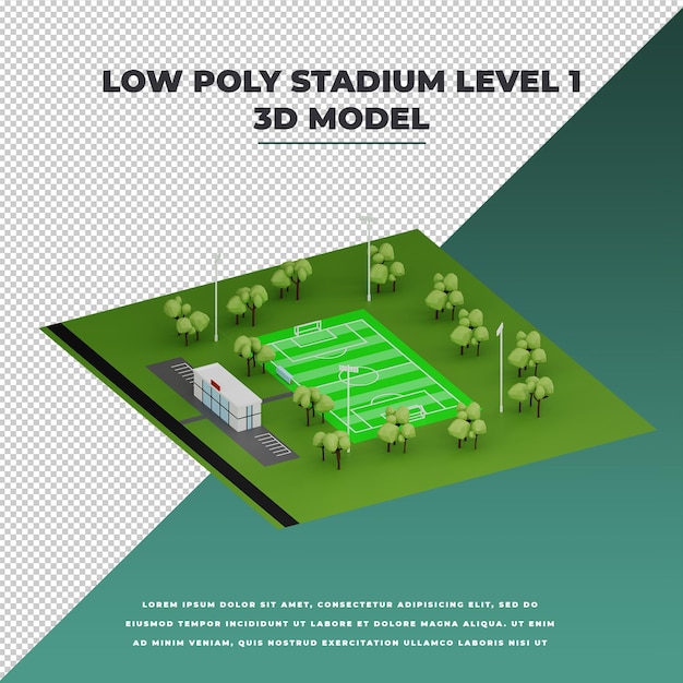 PSD low-poly-stadion level 1