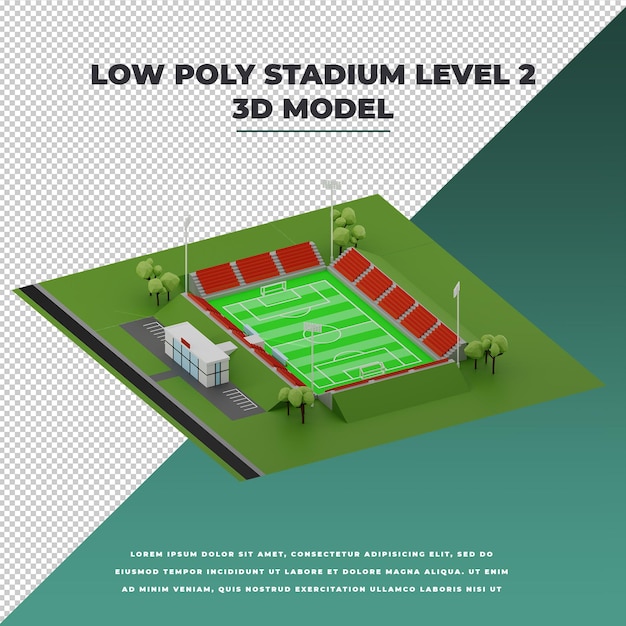 Low-Poly-Stadion Level 2