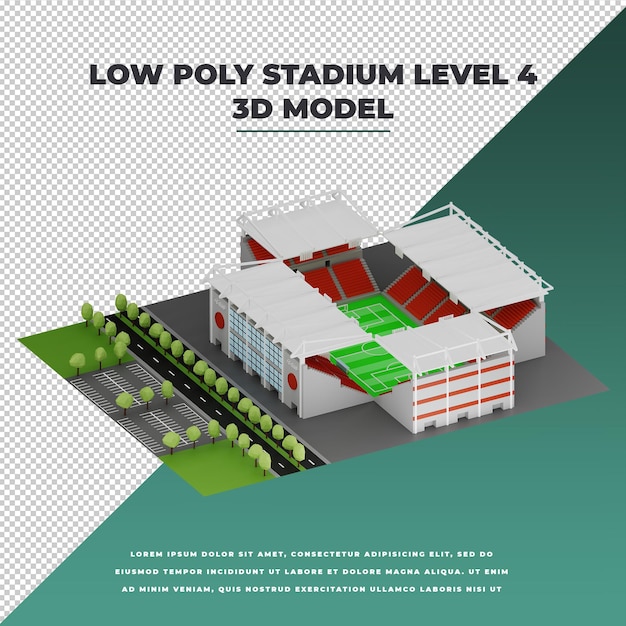 Low-Poly-Stadion Level 4