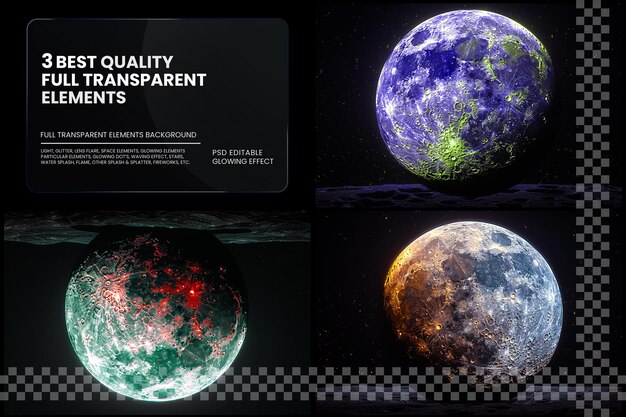 PSD lunar luminescence weiches mondlicht leuchtet den raum auf durchsichtigem hintergrund