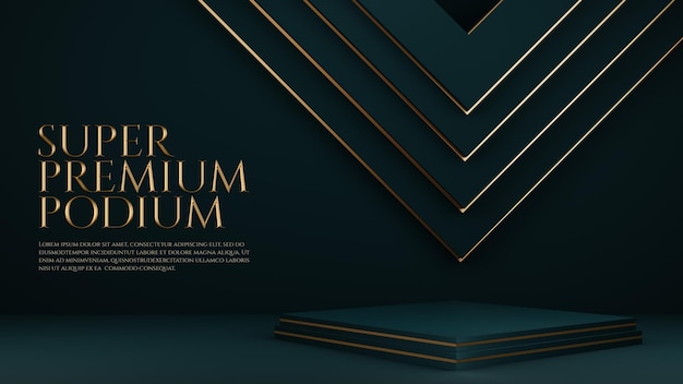 LUXURY PREMIUM PODIUM MIT GOLD GEOMETRISCHEM ELEMENT