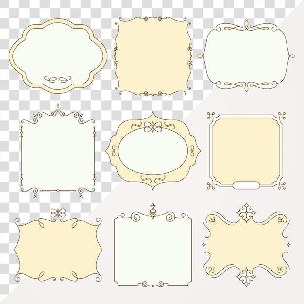 PSD luxus-abzeichen png-set vintage-ornamenten